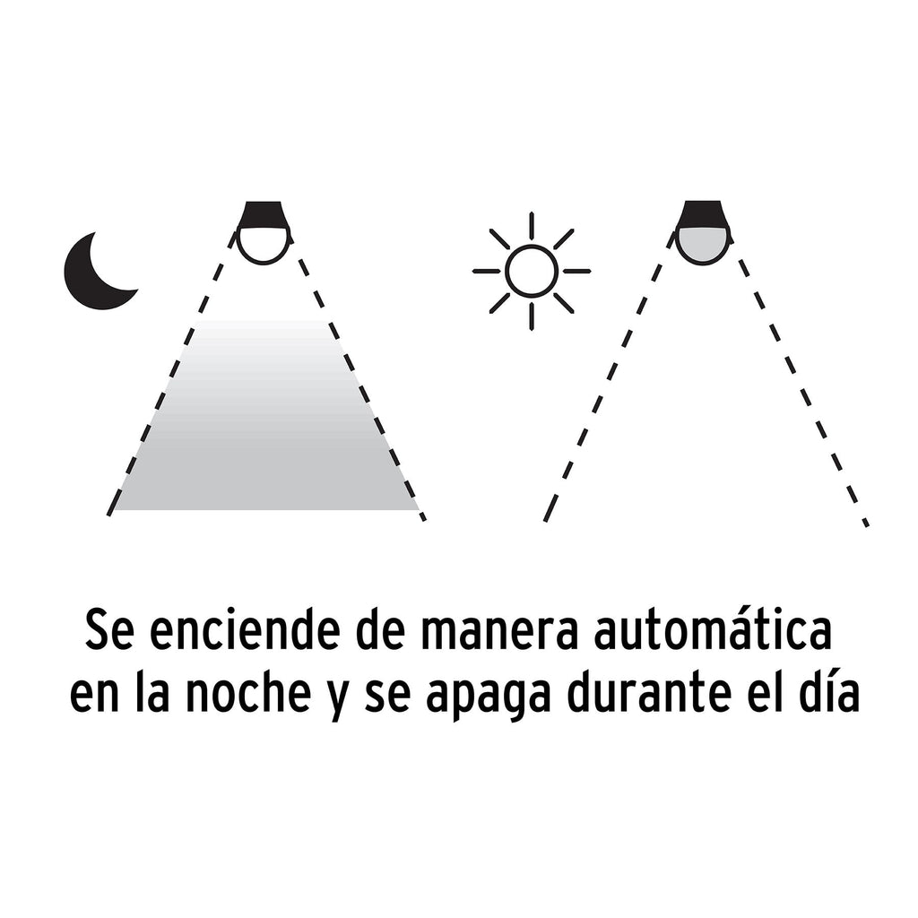 Foco LED 10W (75W) A19, sensor de luz, 6500K, VOLTECK