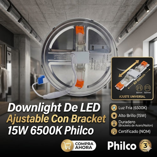 Downlight De LED Ajustable Con Bracket 15W 6500K Philco