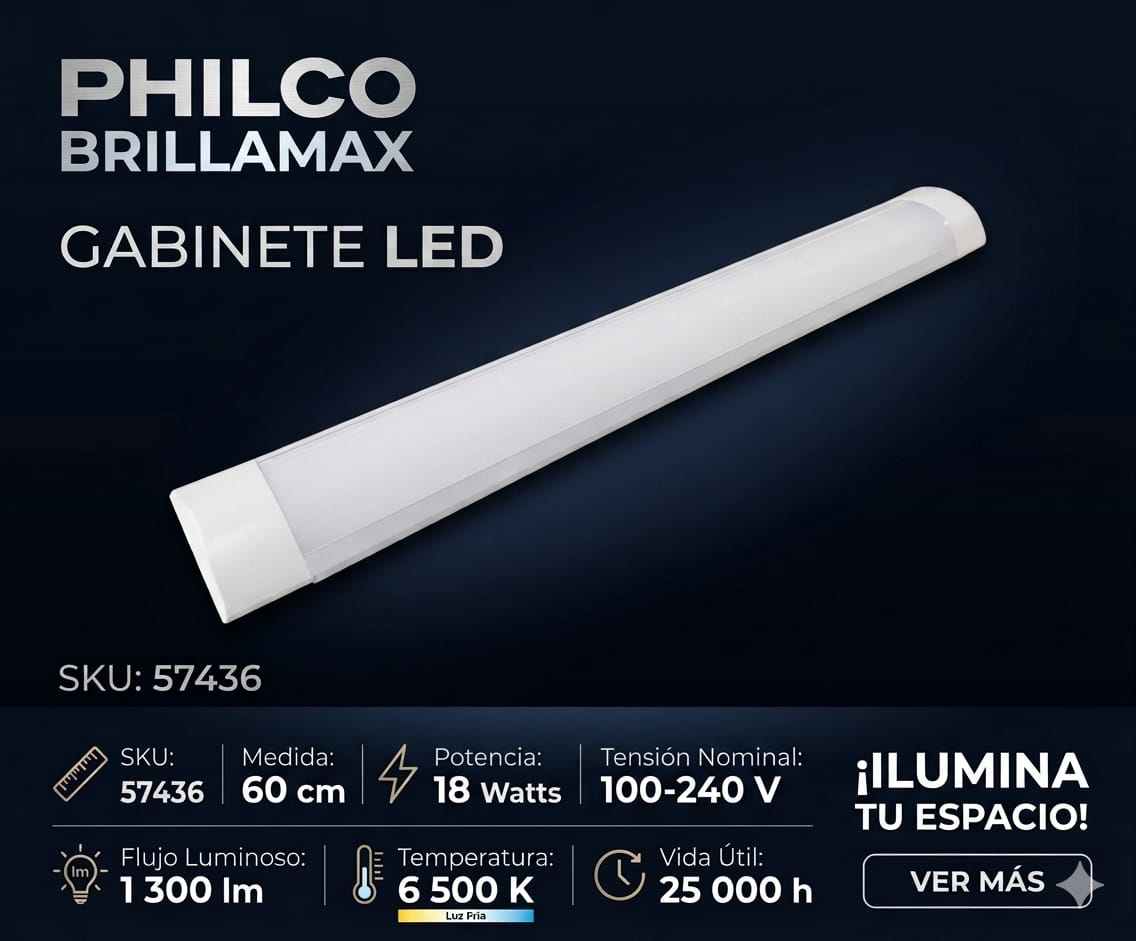 Gabinete LED 18W 6500K 60 cm Philco Brillamax