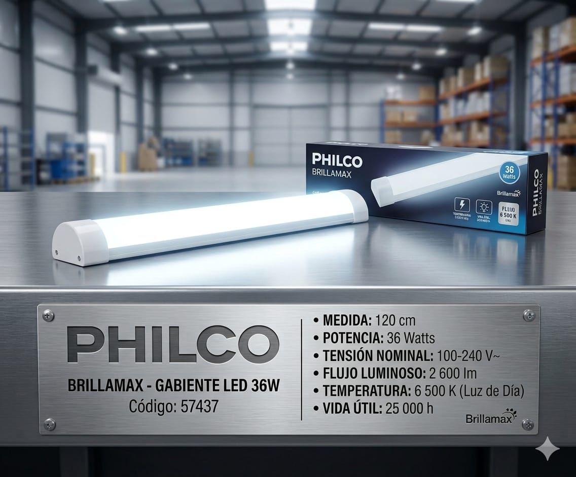 Gabinete LED 36W 6500K 120 cm Philco Brillamax