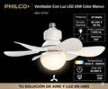 Ventilador Philco Con Luz LED 25W Color Blanco