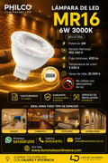 LAMPARA DE LED MR16 6W 3000K