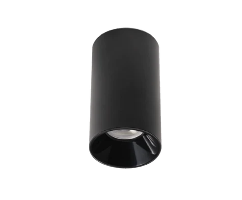 Luminario Cilíndrico Para MR16 Mate Negro Con Difusor Negro SKU:57300